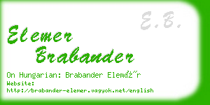 elemer brabander business card